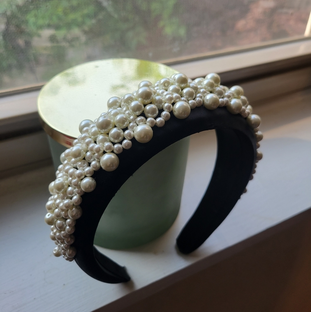 Zara pearl and satin headband